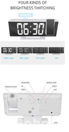 Digital Alarm Clock LED Large Mirror Display